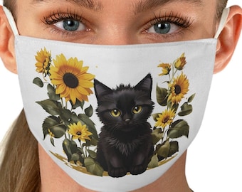 Fabric Face Mask, Cat Face Mask, Adjustable Face Mask, cute face mask, funny face mask, flower face mask, womens face mask, sunflower mask