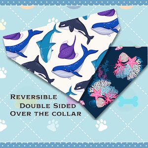 Under the Sea Dog Bandana: Reversible Over-the-Collar Pet Bandana