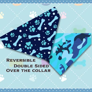 Personalized Dog Bandana | Pet Bandana | Over the Collar Bandana | Paw Print Bandana