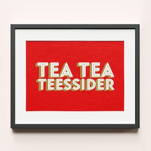 Tee Tee Teesside Mid Century Typografie Druck