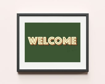 Por favor, salga a las nueve, señal de entrada de bienvenida Póster