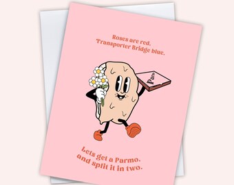 Tarjeta de San Valentín de Parmo Tarjeta divertida con jerga en dialecto del noreste