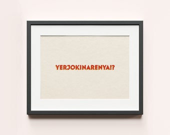 Yerjokinarenya Teesside Middlesbrough Typography Print
