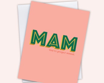 Tarjeta del Día de la Madre con jerga en dialecto del noreste Tarjeta divertida