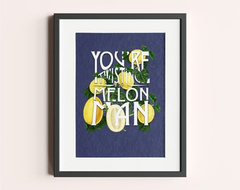 Estás torciendo mi impresión de ilustración de cita de Melon Man Manchester
