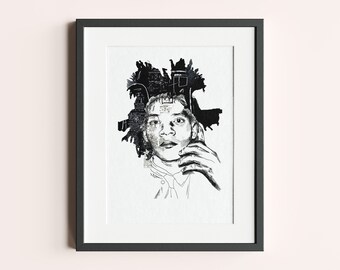 Jean-Michel Basquait Portrait Illustration Print