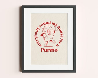 Retro Parmo Guy Illustration Middlesbrough Teesside Print