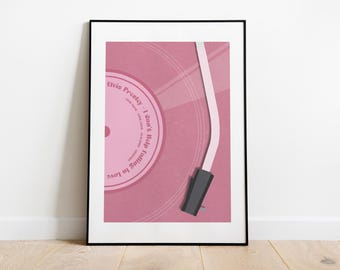 Custom Vinyl Record Wedding Poster – Personalised Song Print