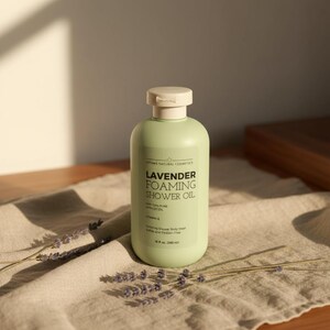 Lavendelskummande duscholja: Aprikosolja och E-vitamin - 283 ml bild 3