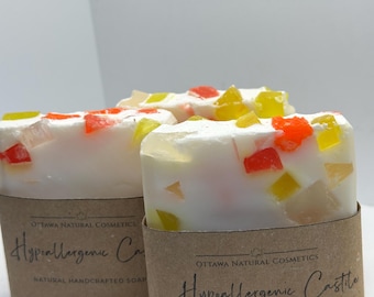 Handmade Unscented Hypoallergenic Castile Soap Bar: Olive Oil Soap for Sensitive Skin