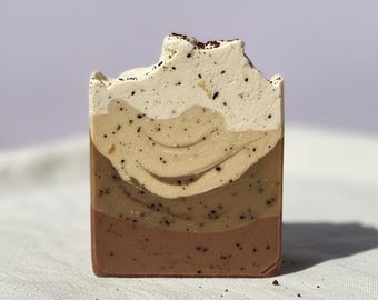 Handmade Coffee Latte Soap Bar: Vegan Exfoliating Soap
