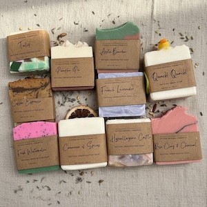 Handmade Scented Soap Bar: Watermelon, Rose, Coffee, more