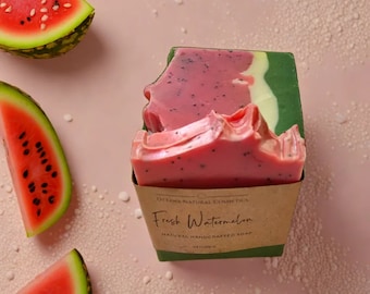 Fresh Watermelon Handmade Soap Bar | Natural & Vegan | Summer Scent |