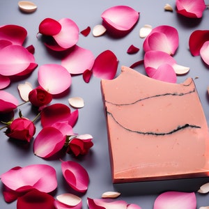 Rose Clay & Charcoal Soap| Hand Made Rose Gold Soap | Rose Clay Bar Soap|  Rose Bar Soap Homemade | Rose Soap Bar| Body Soap Rose