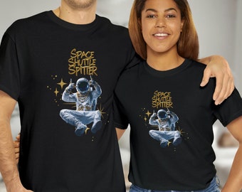 Space Shuttle Spitter Astronaut Hip Hop Unisex T-Shirt, Space Music Lover Tee, Cosmos Bling Rap Tshirt, Music Fan Shirt