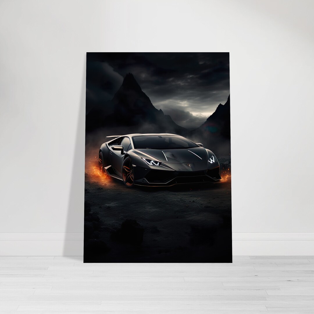 XXL Lamborghini Huracan Grün Auf Leinwand 160cmx60cm Design Bild