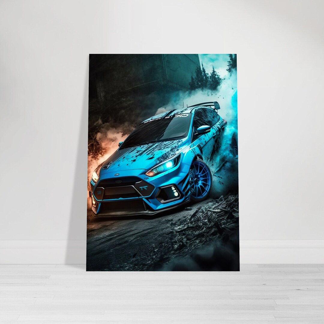 FORD FOCUS RS AT SPEED GICLEE CANVAS ART PRINT POSTER main image 0