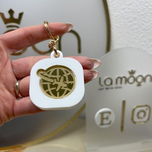 Llavero acrílico NFC, llavero de avión NFC, llavero de avión, llavero de avión volador, llavero de espejo mundial, llavero de tarjeta de visita de viaje inteligente, llavero de avión inteligente
