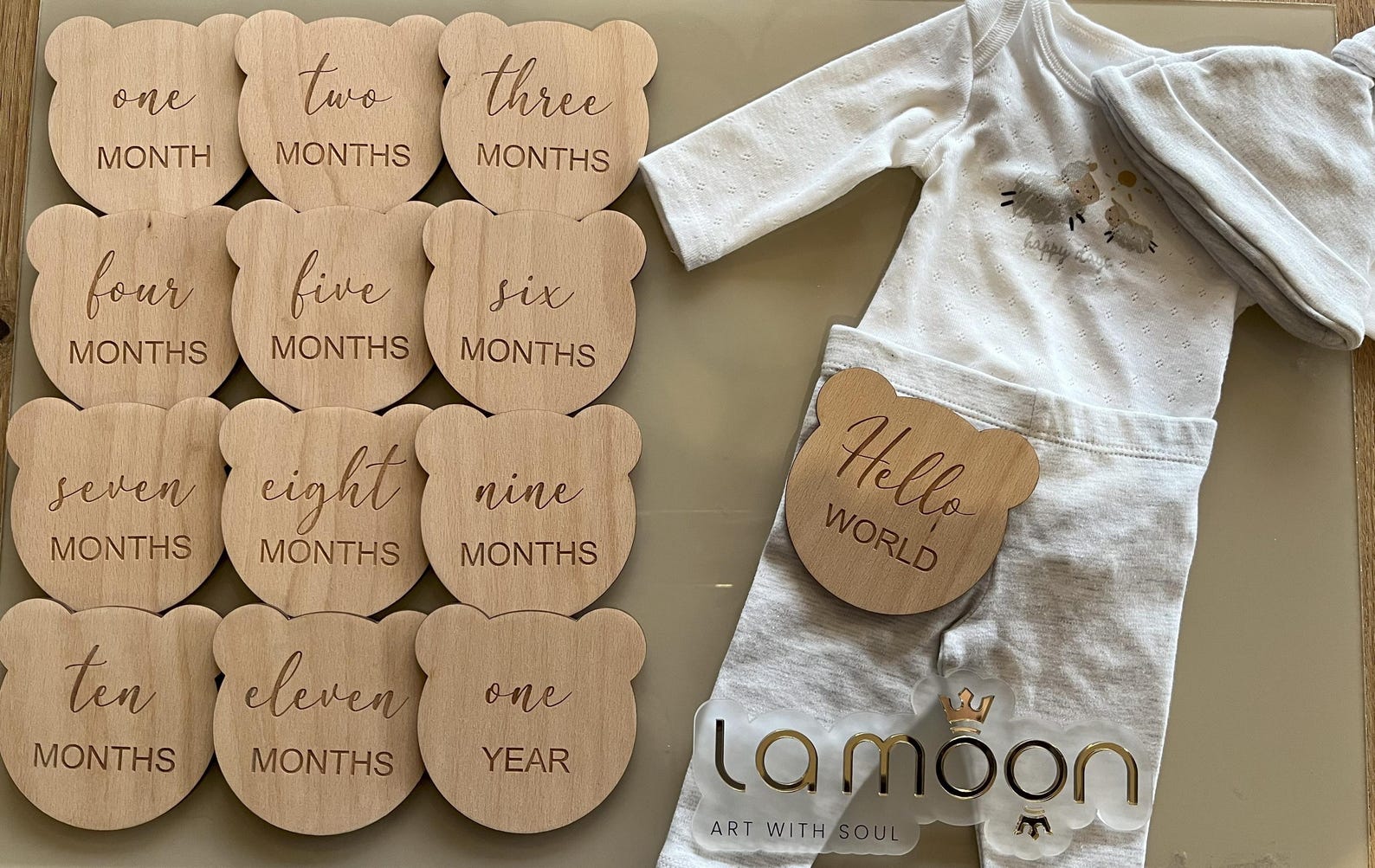 Teddy Bear Baby Milestone SVG Bundle: Newborn Photo Props (digital ...