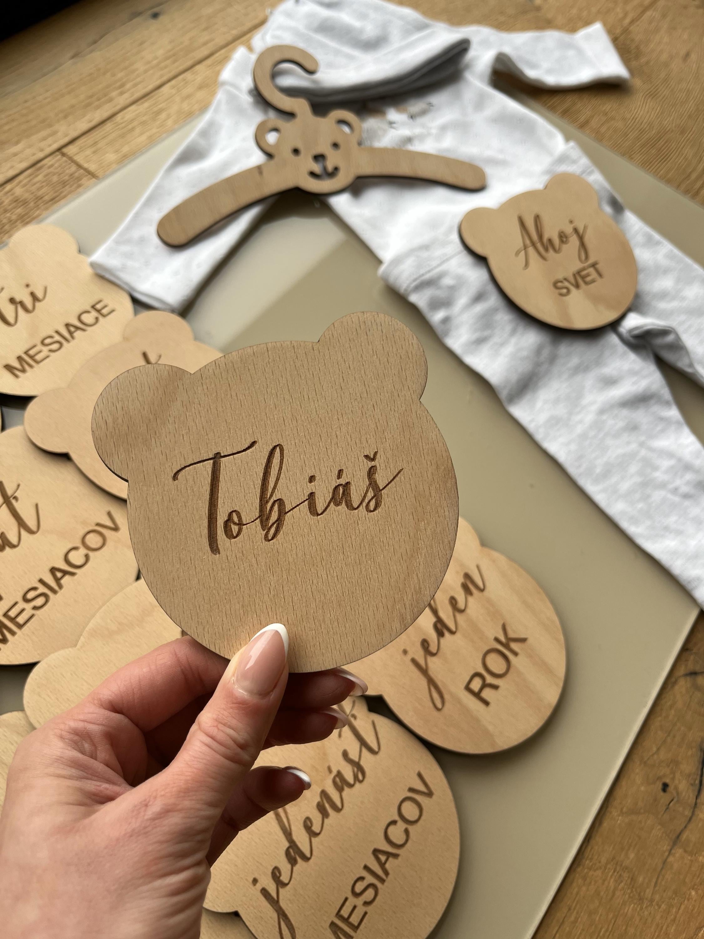 Teddy Bear Baby Milestone SVG Bundle: Newborn Photo Props (digital ...