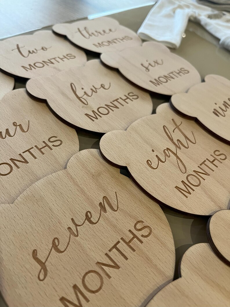 Teddy Bear Baby Milestone SVG Bundle: Newborn Photo Props (digital ...