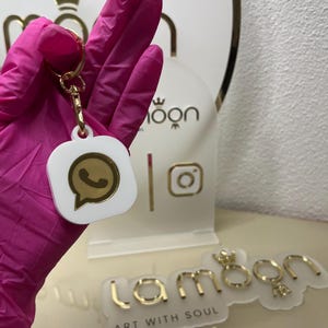 Llavero NFC, etiqueta nfc o código QR Logotipo de Whatsapp archivo SVG digital para redes sociales Laser