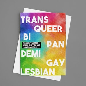Printable Pride Card, Rainbow Card, Gay DIY Card, Coming Out Gift, Gay Friend, Lesbian Sister, Gay Brother, Bisexual, Pansexual, Demisexual