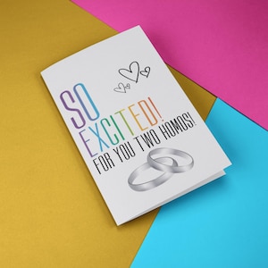Cartão de casamento gay engraçado, cartão de noivado gay, cartão de casamento LGBT, casamento entre pessoas do mesmo sexo, cartão de casamento queer, senhor e senhor, presente de casamento de amigo gay