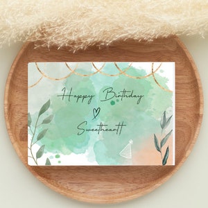 Birthday Card Printable - Sweetheart
