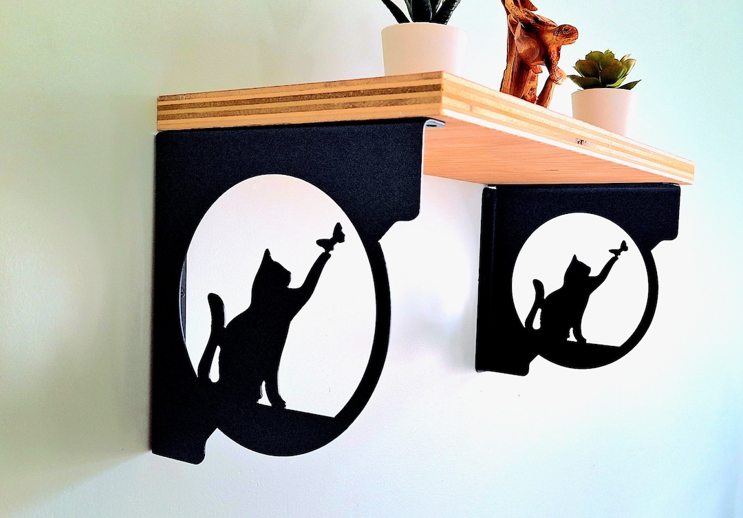 Curated visual reference: Fresh Look at Cat And Butterfly Metal Shelf Brackets Decorative Display Shelving