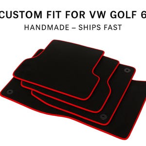 Tapis de sol en velours sur mesure pour Volkswagen Golf 6 (2008-2012) - Broderie personnalisée disponible