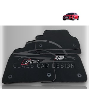 Audi RS Velour Floor Mats – Custom Fit for RS3 RS4 RS5 RS6 RS7 RS Q3 Q5 Q7 Q8 (2010–2025) | Luxury Carpet Car Mats