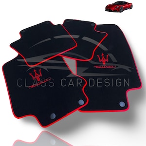 Maserati Carpet Floor Mats – Custom Fit Velour Floor Mats for Ghibli, Levante, Quattroporte, Granturismo, MC20, Grecale