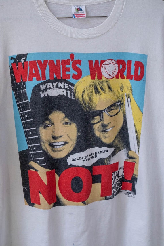Wayne's World 'NOT' Movie 1992 T-Shirt White - image 4
