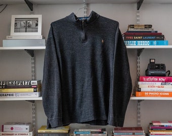 Polo Ralph Lauren 1/4 Zip Up Sweater Charcoal Grey