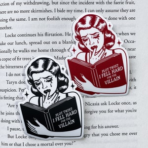 I Fell Hard For The Villain Sticker, Book Lover Merch, Kindle Sticker, Bookish Stickers, Kindle Accessory, Fantasy Sticker, Fictional Men
