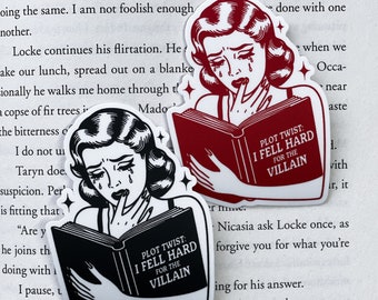 I Fell Hard For The Villain Sticker, Book Lover Merch, Kindle Sticker, Bookish Stickers, Kindle Accessory, Fantasy Sticker, Fictional Men