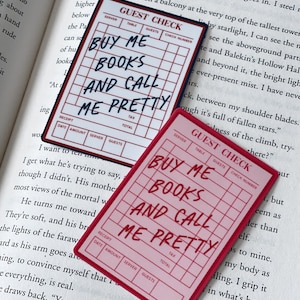 Buy Me Books & Call Me Pretty Guest Check Sticker, Book Lover Merch, Kindle Sticker, Bookish Stickers, Kindle Accessory, Fantasy Sticker