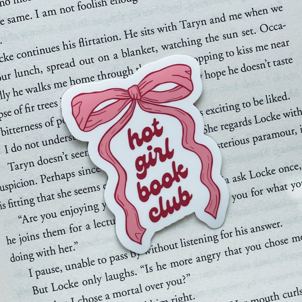 Hot Girl Book Club Sticker, Book Lover Merch, Kindle Sticker, Bookish Stickers, Kindle Accessory, Fantasy Sticker, Romance Books, Coquette