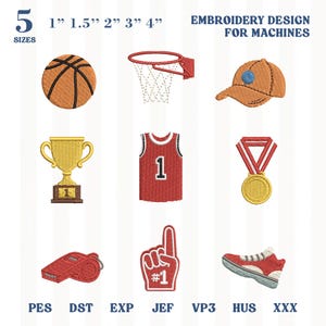 Varsity Basketball Embroidery Bundle | Coach Appreciation Gift Digital File | Mini Hoops Tournament Senior Night Patch PES JEF