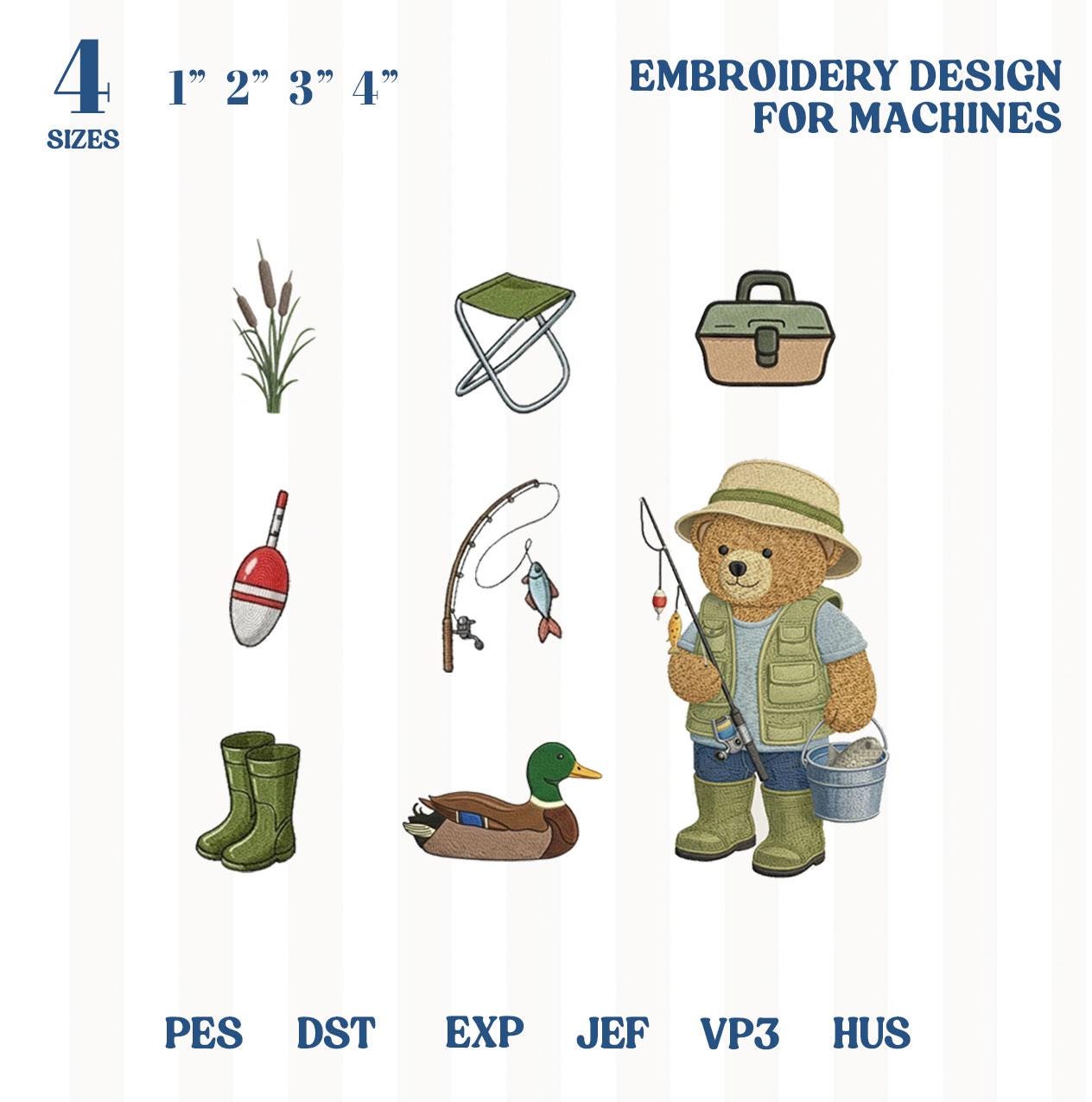 Mini Embiodery Set Set Mini Fishing Embroidery Design, Boys Outdoor Activities, Mini ...