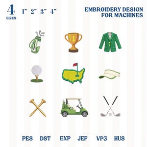 Mini Golf Embroidery Embroidery Bundle, Golf Ball Embroidery File, Golf Towel Embroidery, Mini Golf Embroidery Designs, Golf Lover Gift