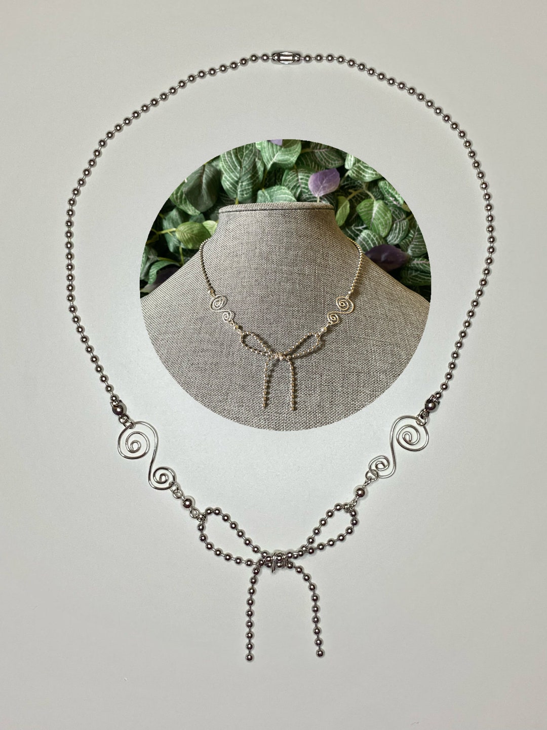 【Monday Edition】24SS BALL CHAIN BOW NECKLACE Ball Chain Bow Necklace - Etsy