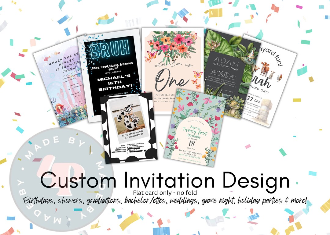 Custom Invitation | Made to Order Invitation | Design Your Own ...