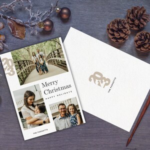 Photo Christmas Card Template for Canva, Holiday Card, Merry Christmas Editable Template, Printable Christmas Card Template 7x5