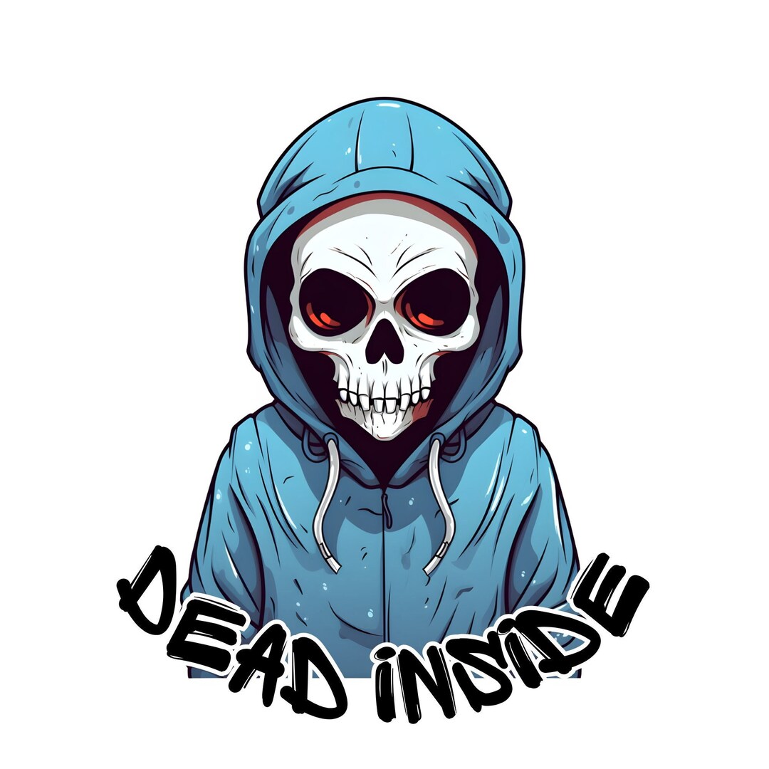 Dead Inside Vinyl Glossy White Sticker/ Waterproof Sticker/water Bottle ...