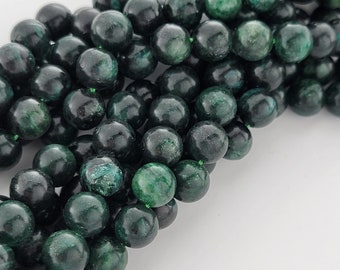 Perles de pierre naturelle émeraude | Béryl rond lisse de qualité supérieure (6 mm, 8 mm, 10 mm)