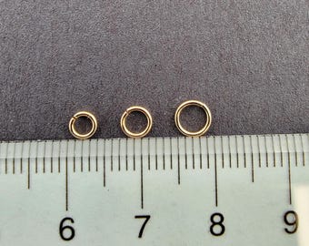 Jump Rings:  Open/Split, 22 Gauge, 14k Gold-Filled, 3mm 4mm 5mm 25pcs