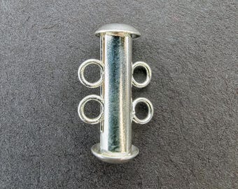 Multiple-Strand Magnetic Slide Jewelry Clasp - Silver Plated, 16mm (4 Pcs)