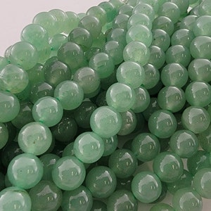 Green Aventurine Natural Stone Beads | Genuine Crystal Smooth Round Beads (4mm 6mm 8mm 10mm)